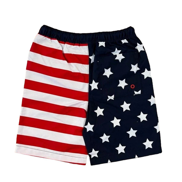 NWT Gymboree Boys Red, White & Blue American Flag Swim Shorts/suit - Picture 2 of 11